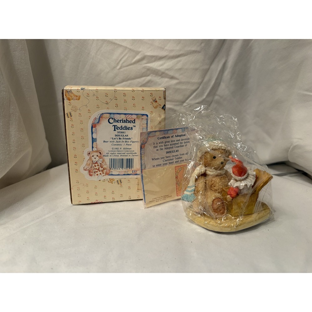 Cherished Teddies 1992 Douglas Bear Figurine "Let's Be Friends" Collectible